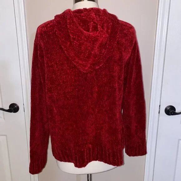 Sonoma fluffy chenille zip front hoodie sweater  L/XL Like NEW!!! - Picture 2 of 3